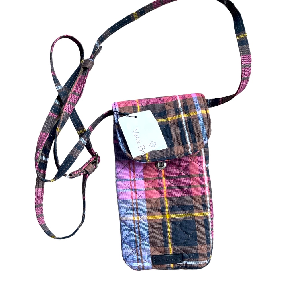 NWT Vera Bradley Carson Crossbody‎ Phone Case in Cozy Plaid